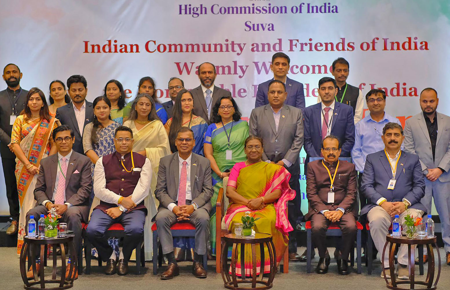 The President of the Republic of India, Her Excellency Droupadi Murmu, as part of her three-day state visit to Fiji, met with the Indian diaspora community in Fiji.